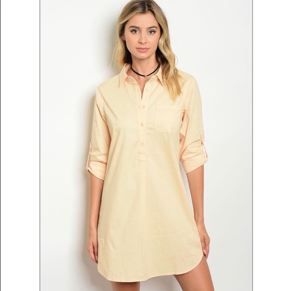 Women’s Peach Shirt Dress - Picture 2 of 8